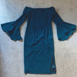 Bardot calf length tight body con dress